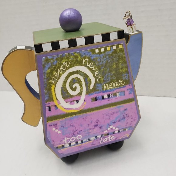 Folk Art Artist Gwen Gunter Teapot Whimsical Decor